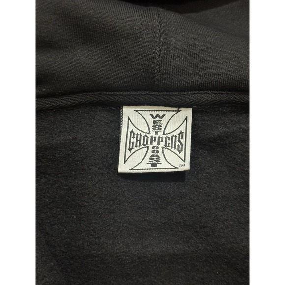 Vintage Y2K West Coast Choppers Black Hoodie‎ Size L - Picture 8 of 9